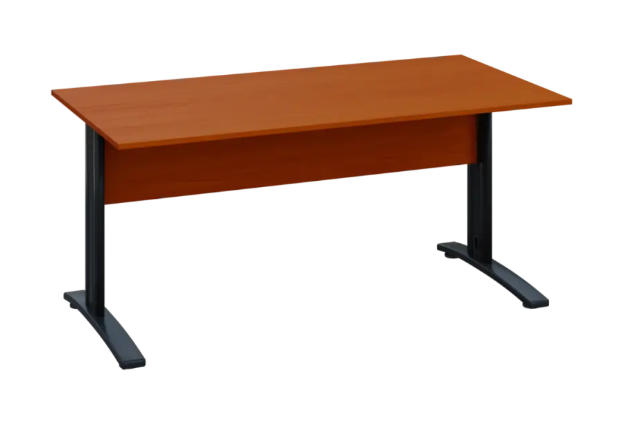 EPK 18 - 16 stůl kancelářský, kovová podnož černá, deska 18 mm, široký 1600 mm, třešeň šumavská